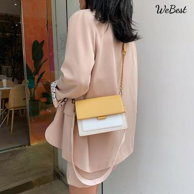 Fashion Contrast Color Crossbody Bag Women Handbag Girls Flap Shoulder Bags Purse