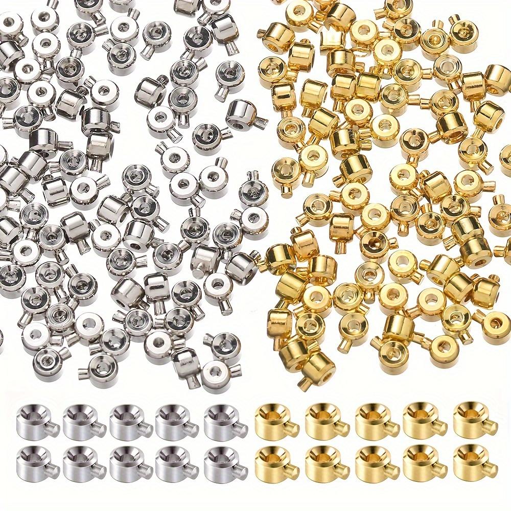 Coppers 20pcs 3x4mm Positioning Buckles Clasps with Bead Caps - DIY Jewelry Connectors, Necklace & Bracelet Closure Buckles - Ideal for DIY Connection