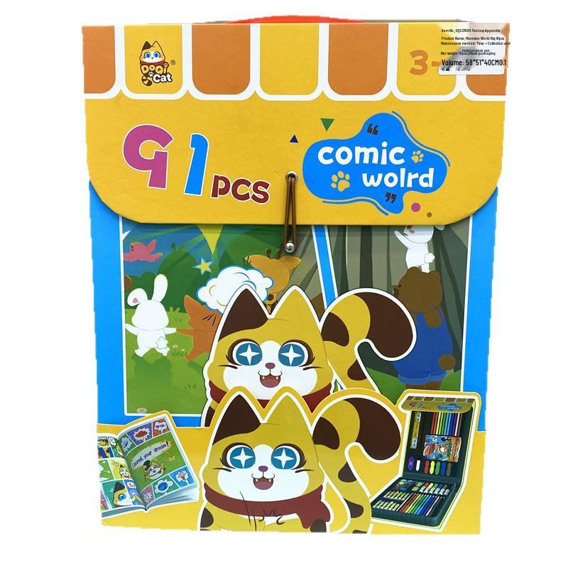 New Cute Cartoon Painting Set: Handheld Creative Oil Colors for Kids - Children s Day Gift Box