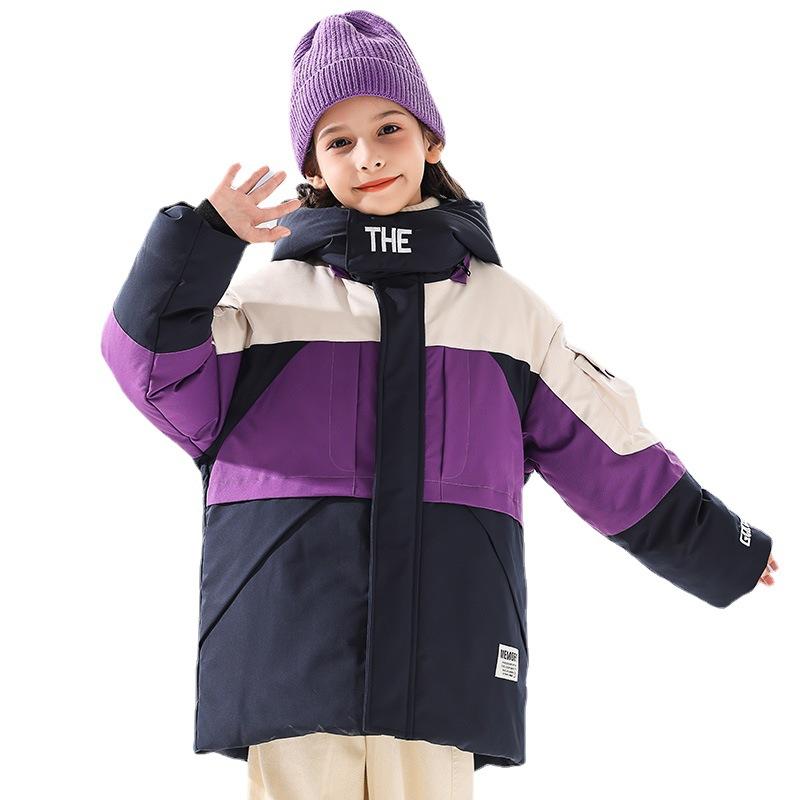 Doudoune pour enfants, salopette d'hiver pour garçons et filles, manteau épais, 2023