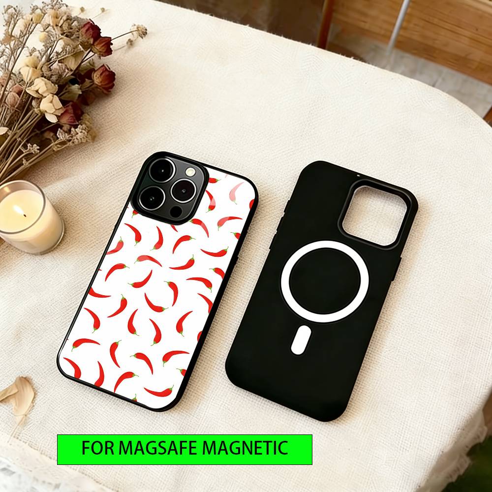 Red Chili Pepper Phone Case For iPhone17,16,15,14,13,12,11 Plus,Pro Magnetic For Magsafe Wireless Charging