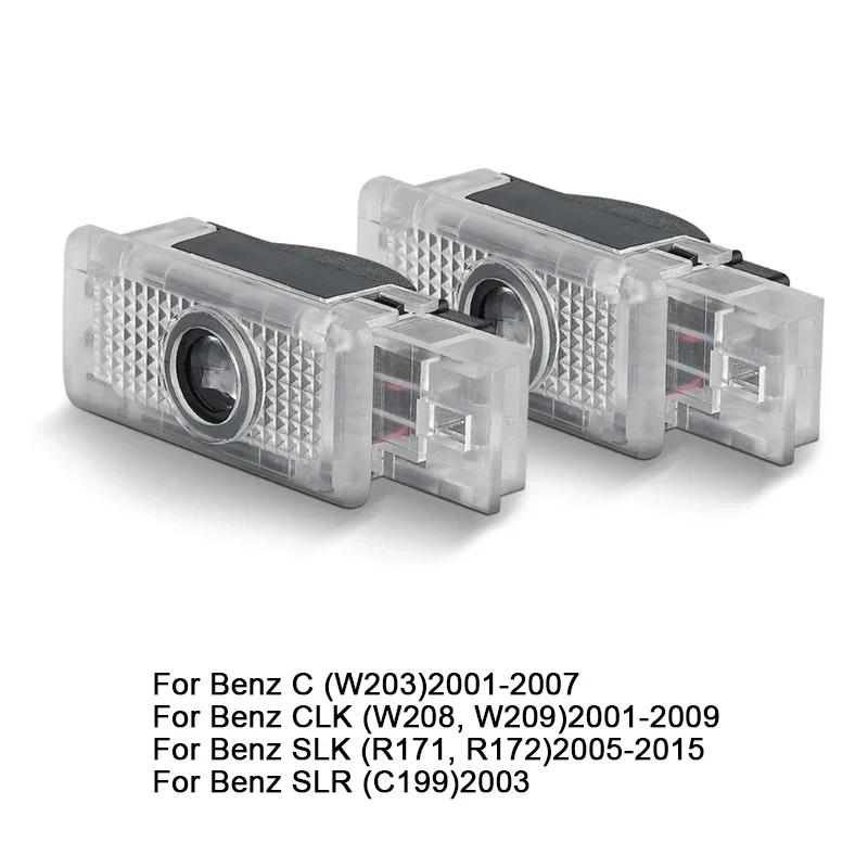 2Pcs Car Door Welcome Light Auto Emblem Badge LED Projector Lamp For Mercedes Benz C Class CLK SLK SLR W203 W208 W209 R171 R172