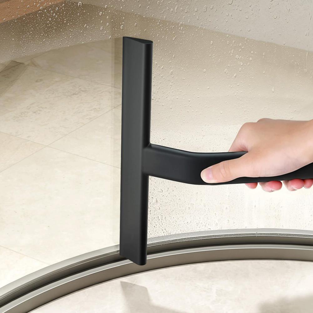 Bathroom Shower Squeegee Built-in Hook Silicone Scraper Streak Free Glass Wiper for Mirror Tile Car Windshield Household Cleaner