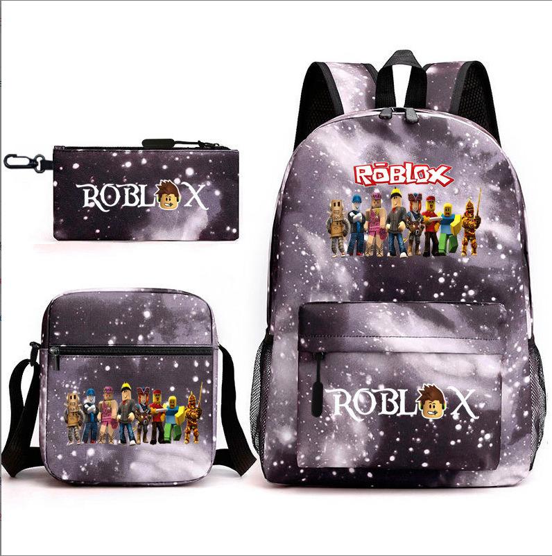 Football Star Teenager Student Schoolbag Ronaldo Pattern Three-Piece Backpack