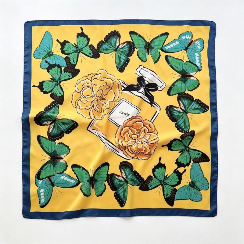 70x70cm Nylon Square Scarf Women Vintage Print Lightweight Accessory Office Casual Hair Styling