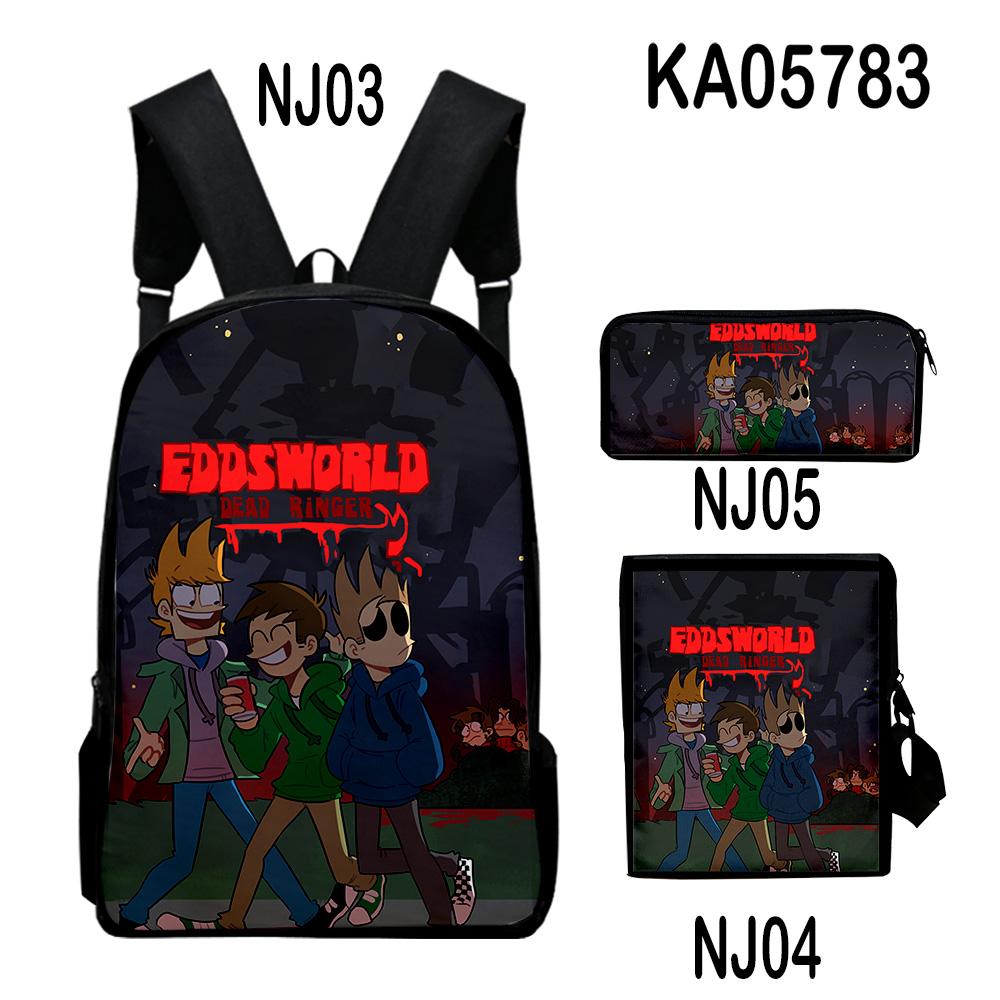 Klassiek Populair Grappig eddsworld 3D Geprint 3 stuks/Set leerling Schooltassen Laptop Dagrugzak Rugzak Schuin gedragen schoudertas Etui