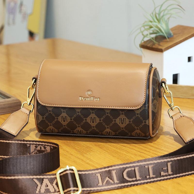 

2025 новая летняя трендовая брендовая модная сумка-мессенджер цилиндрической формы, подмышечная сумка через плечо кофейный