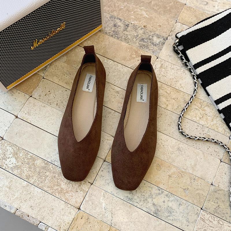 Women's Square Toe Vintage Flats Soft Loafers Comfortable Leather Ballet Shoes for Female Dress Shoes Mujer 2026 New