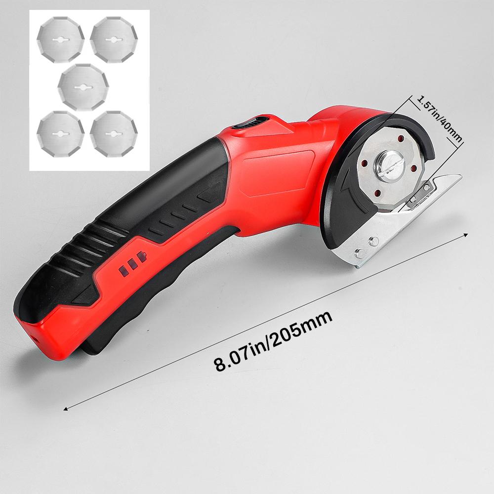 Cordless Electric Fabric Scissors With 5 Replacement Blade Cardboard Cutter Portable Home Tailor Electric Fabric Cutting Machine