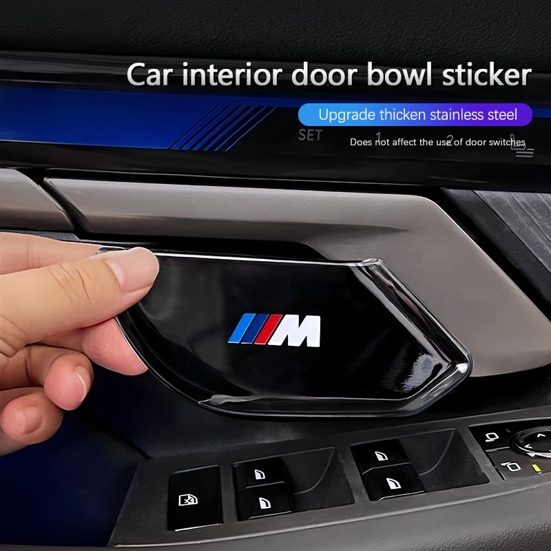 Car Inner Door Bowl Metal Protector Stickers For BMW 3 series 5 series X1 X2 iX1 X5 X6 X7 G05 G06 G07 G20 G28 320i 325i 330i XR1