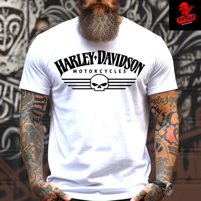 Koszulki męskie i damskie Motocykle Harley-Davidson Premium Unisex Ciężka bawełna Biker
