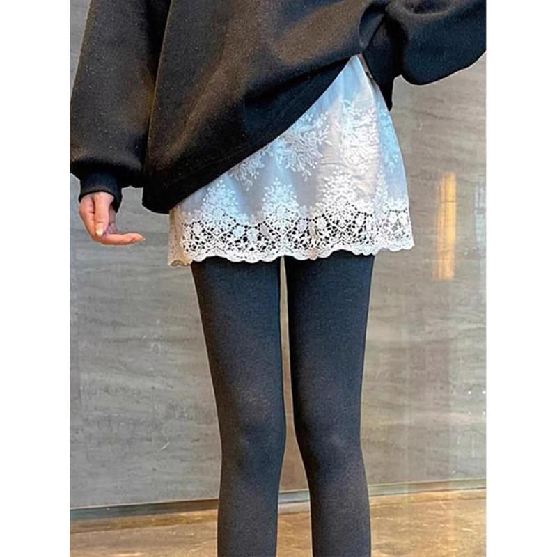 Autumn/Winter 2025 Shark Pants: Pure Cotton Lace Butt & Hip Cover Half Skirt Layer