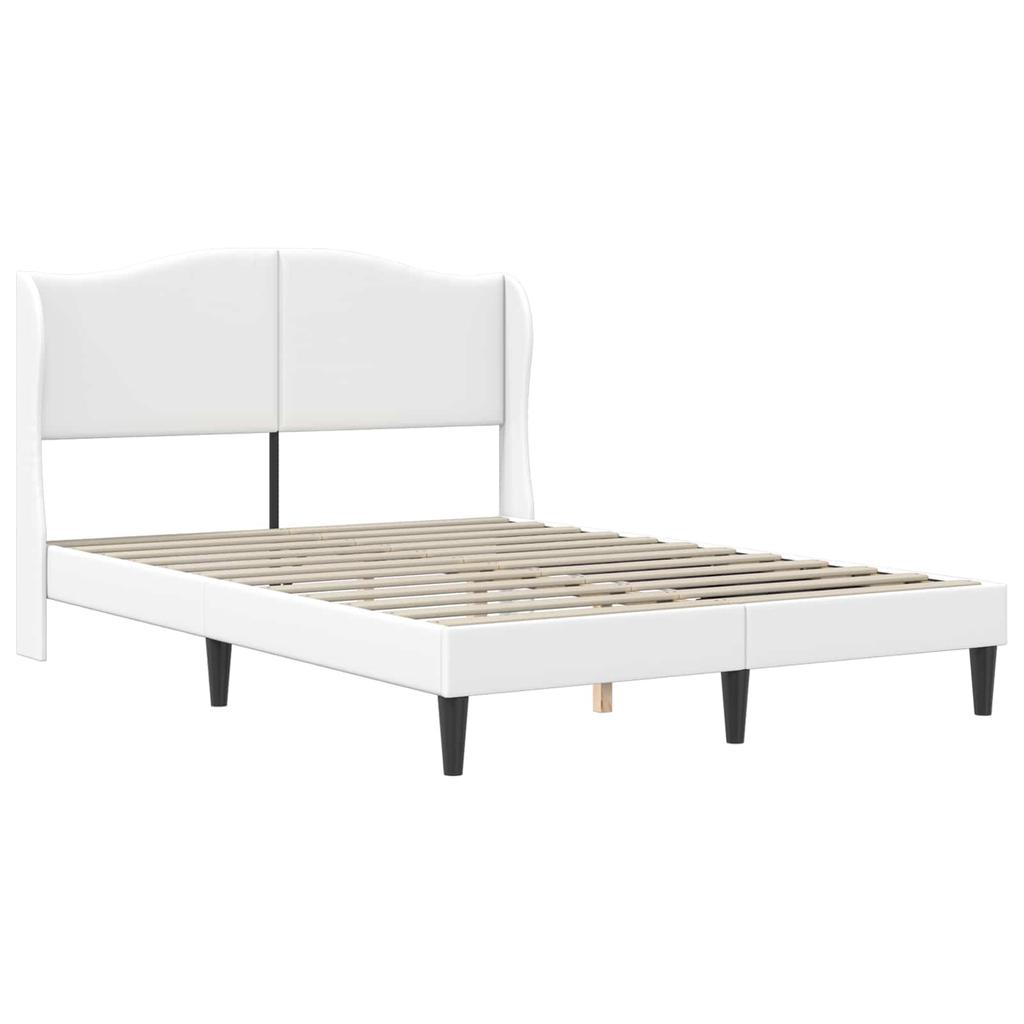 Bed Frame with Headboard White 120 x 190 cm Faux Leather