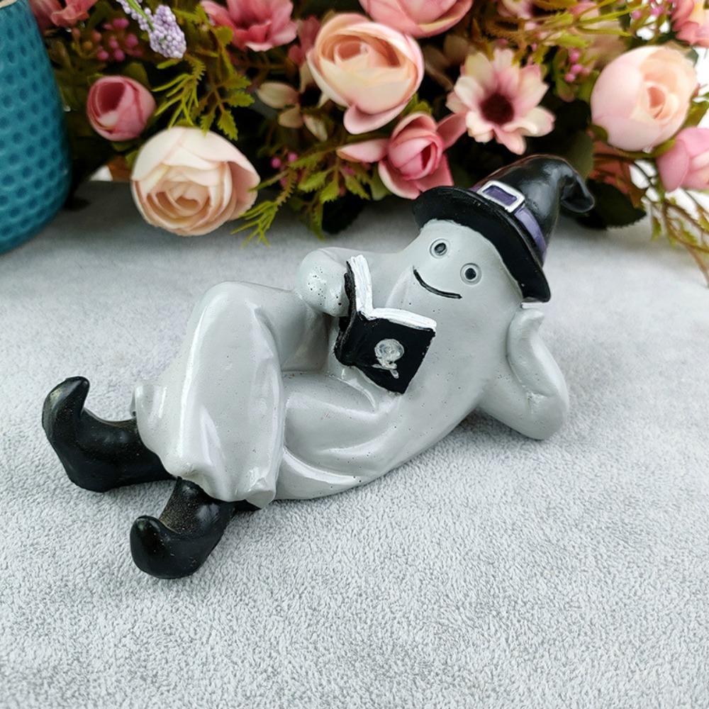 Whimsical Ghost Statue Spooky Halloween Eerie Figurine Ghost Ornament Indoor Decorations