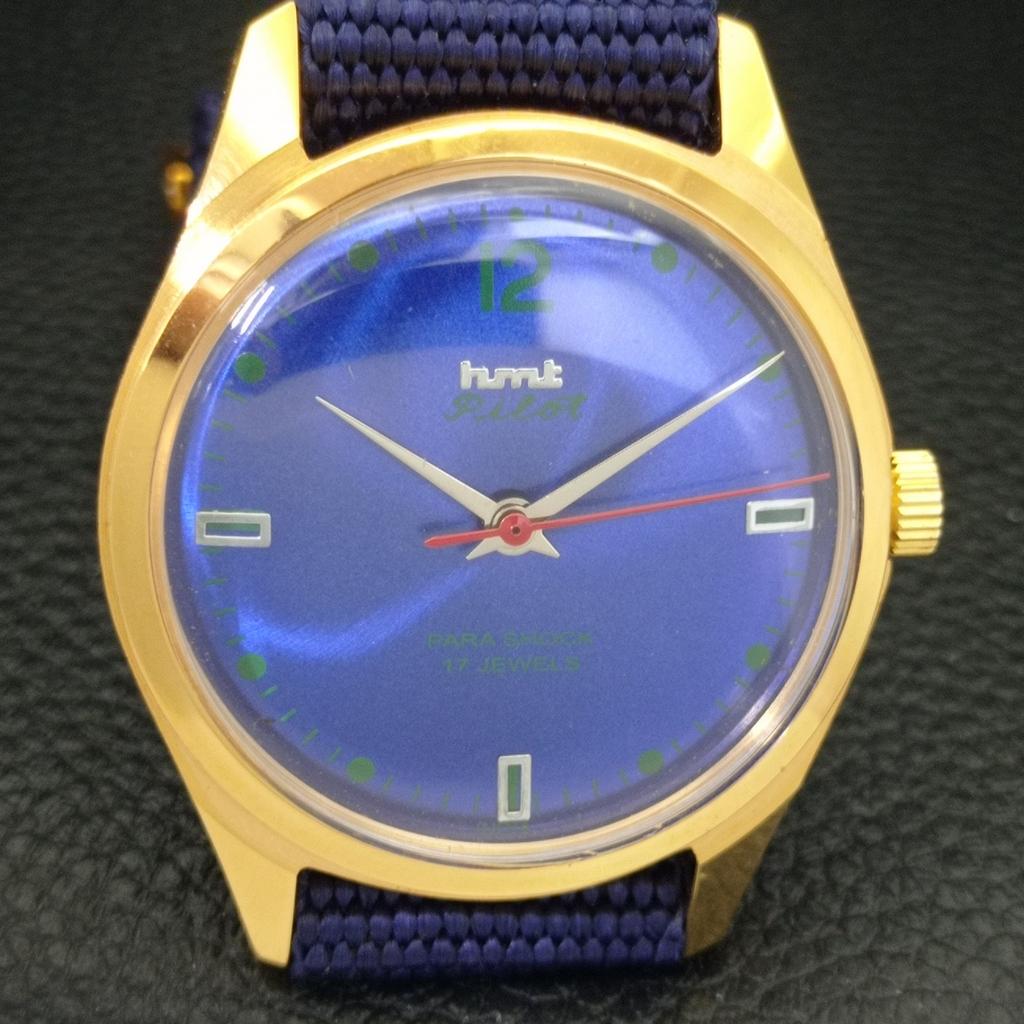 HMT PILOT HAND-WINDING VINTAGE INDIAN MENS BLUE COLOR DIAL WATCH A702071-5