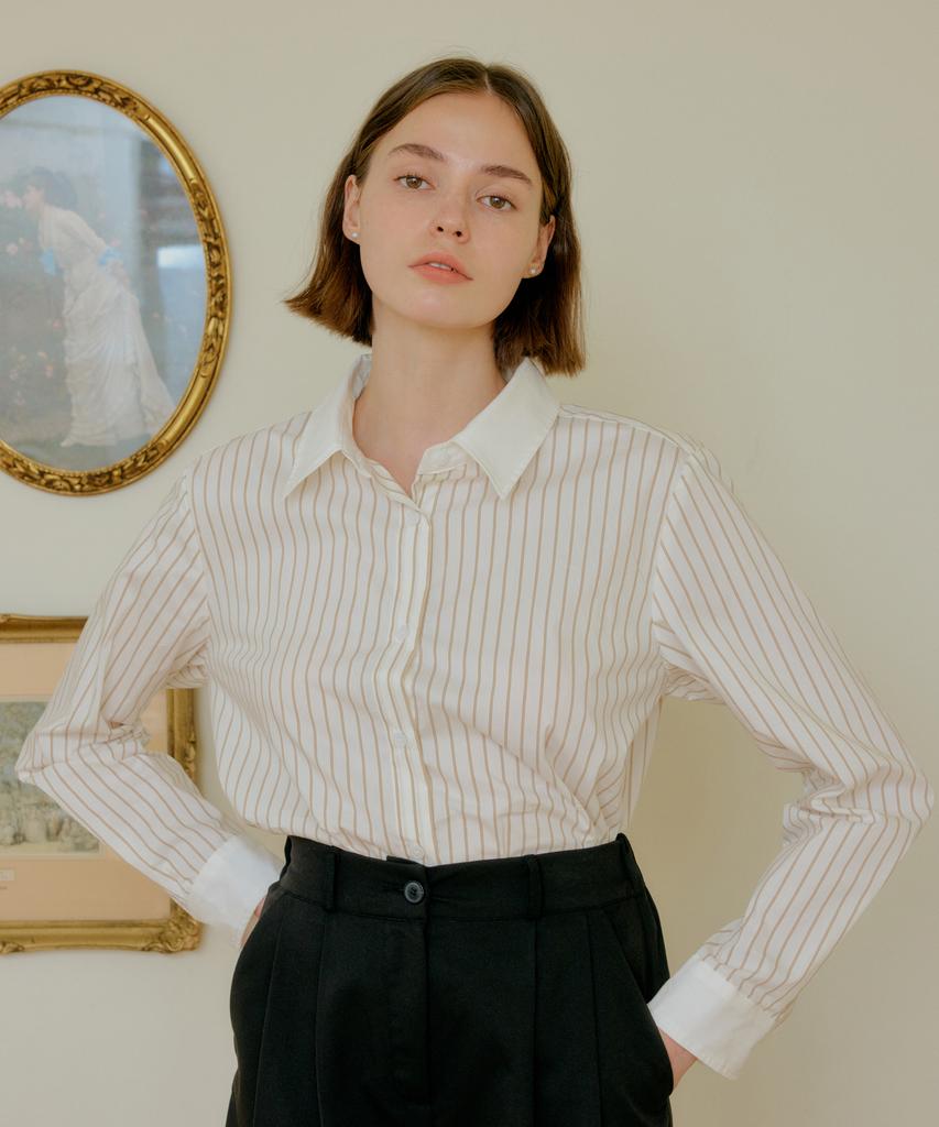 YUPPE Stripe Color Shirt_Beige