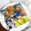 1116 new 111% pure cotton small square scarf spring and summer oil painting fashion versatile silk scarf shirt decorative scarf