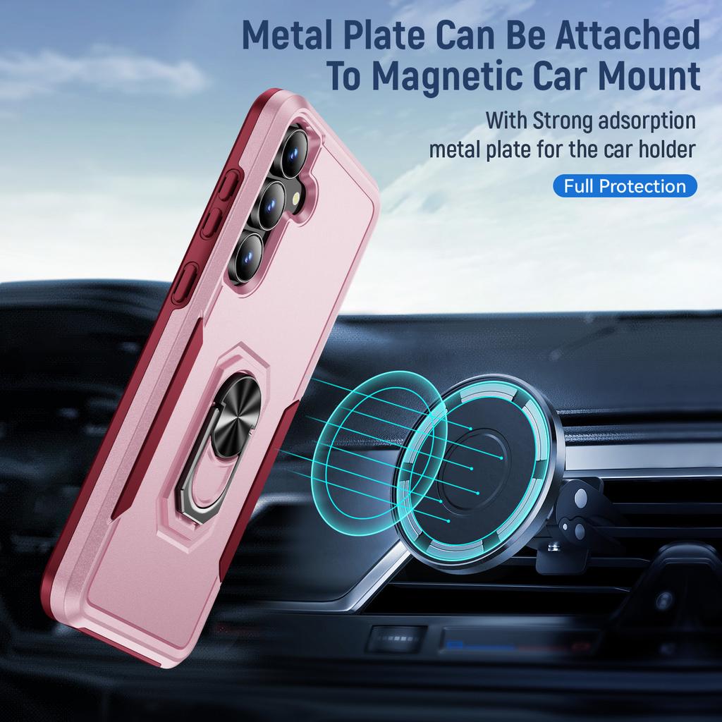 For Samsung Galaxy S25 FE Case Military Grade Ring Kickstand PC+TPU Phone Cover