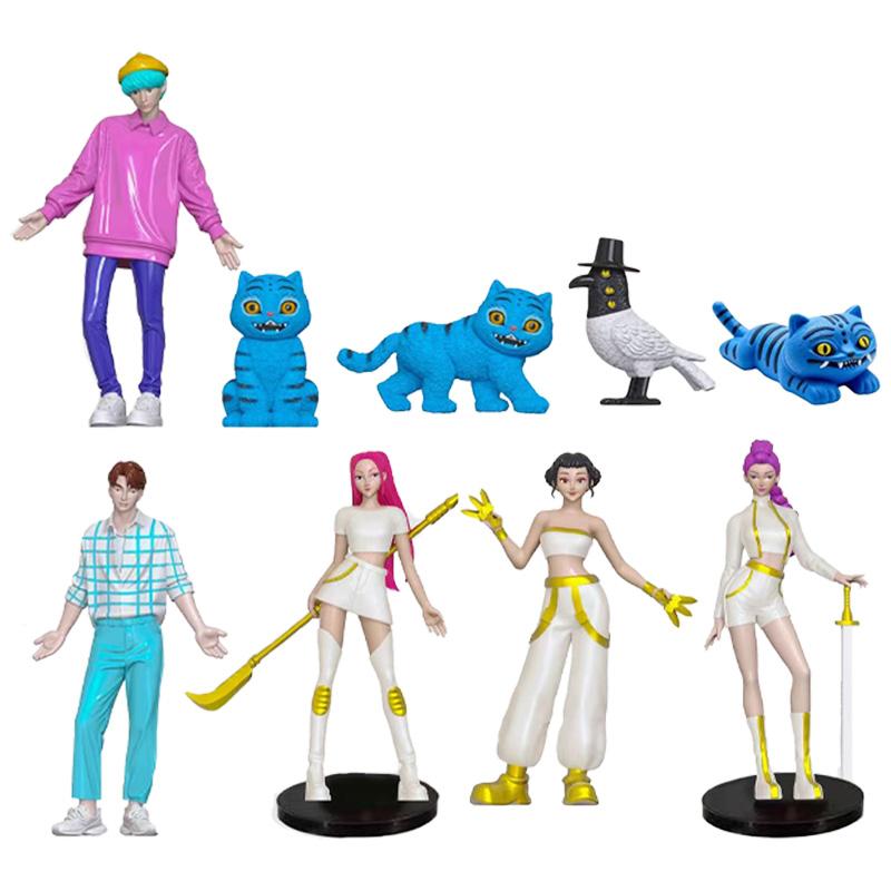 7/9 Stück/Set Kpop Dämonenjäger Actionfigur Spielzeug Derpys Tiger Rumi Mira Zoey Sussy Figur Puppe für Fans Geschenk