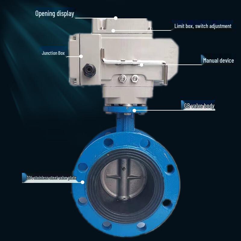 Yutairui D941X Electric Flange Butterfly Valve DN65