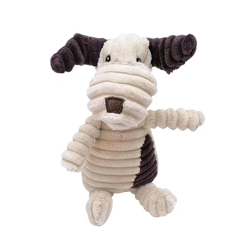 Fun Pet Toy Donkey Shape Corduroy Chew Toy For Dogs Puppy Squeaker Squeaky Plush Bone Molar Dog Toy Pet Training Dog Accessories