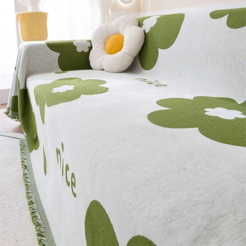 Throw Blanket Living Room Three Seats Sofa Position  Modern Throw Camping Picnic Blanket  Plum Blossom Sofa Cover Mat