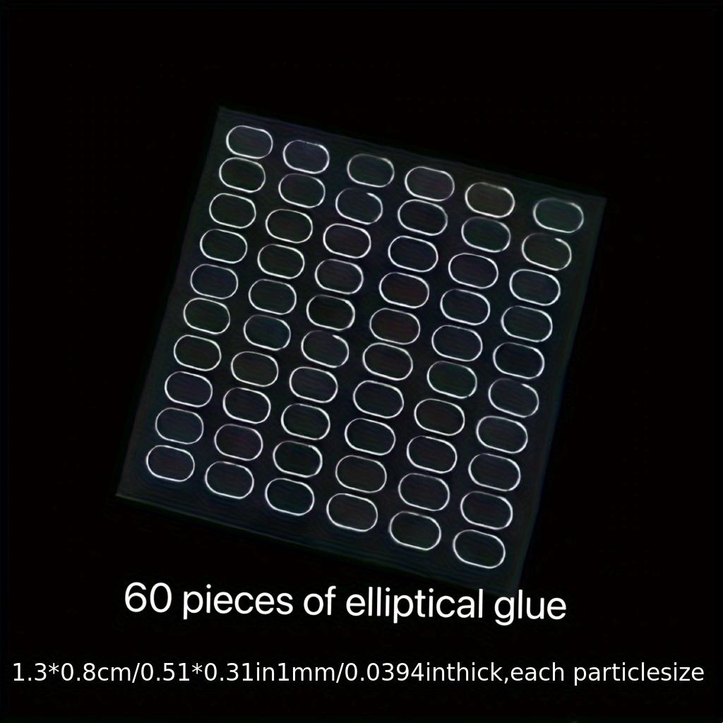 Seamless Dual-Sided Adhesive Tape, Transparent Oval Shape for Figurines & Display Boxes - Non-Slip Acrylic Stickers for Desk Organization