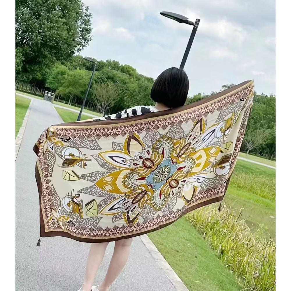 Chaka Salt Lake Great Northwest Tourism Ethnic Style Scarf Silk Scarf Women'S Summer Seaside Beach Shawl Sunscreen Thin
