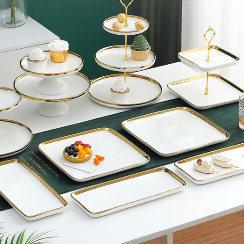 Elegant Ceramic Dessert & Snack Display Stand Set