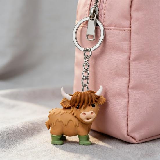 Highland Cow Keychain Pendant Country Style Hanging Pendant Key Chain Bags Backpacks Home Decoration