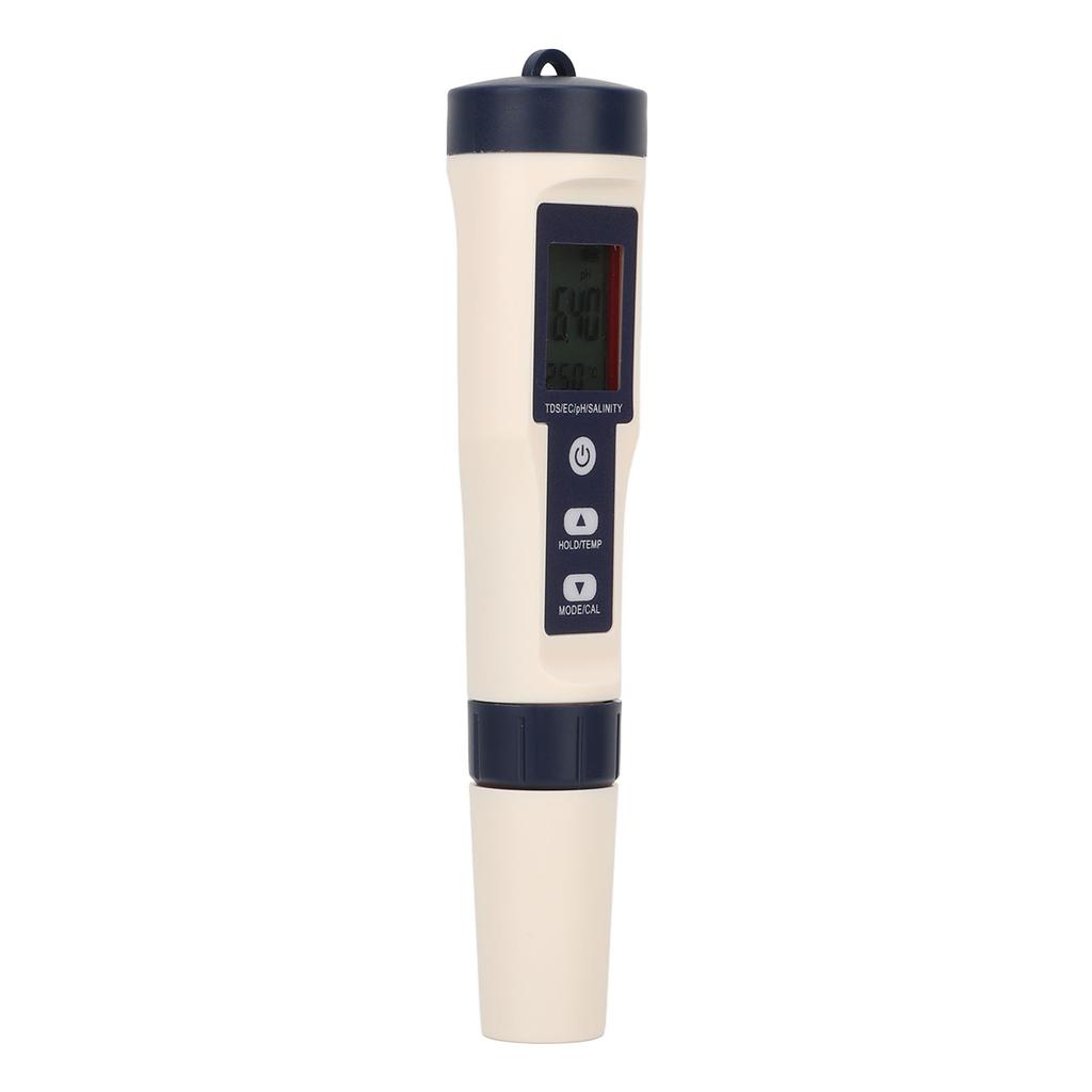 5 in 1 Water Quality Tester Digital PH Salinity Temperature TDS EC Detection Meter Portable Pen Type