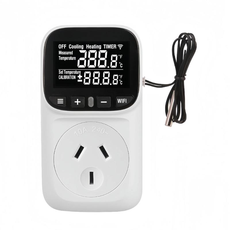 Digital Temperature Controller Outlet Socket Heating Cooling Thermostat With Timer Switches for Refrigerator Aquaculture