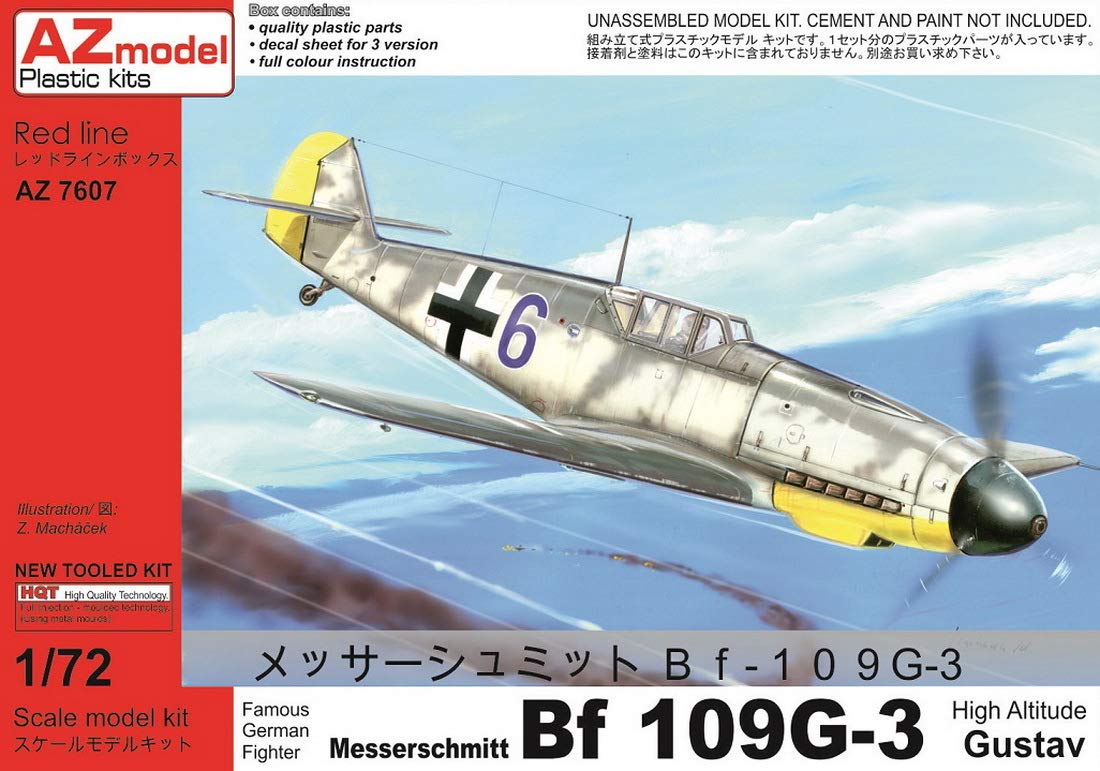 

AZ Model scale German Air Force Messerschmitt Fighter Plastic Model Kit AZM7607 1/72 Bf109G-3 High-Altitude