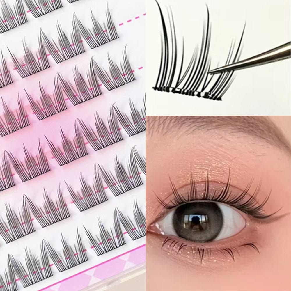 Natural Look Glue-free False Eyelashes Press on Segmented Eyelashes  Women's Beauty