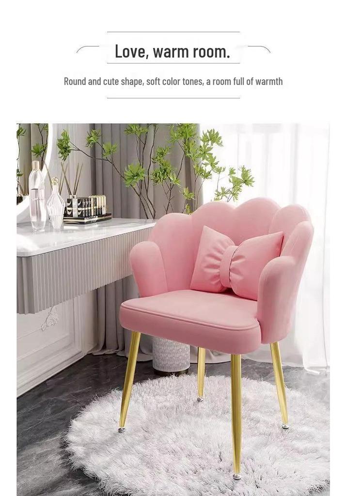 Nordic Petal Backrest Chair for Dining, Bedroom, or Vanity