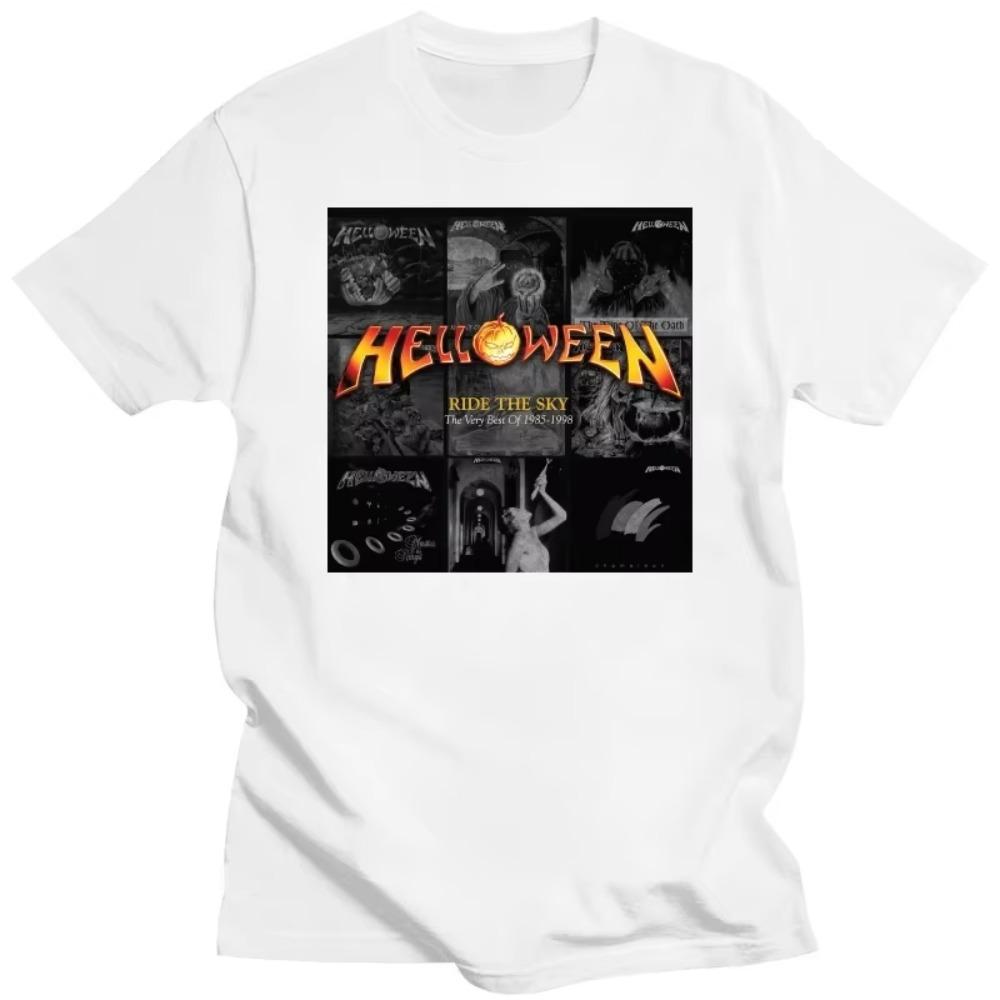 

Новая футболка Heavy Metal Power Metal Helloween Band, винтажная мужская мода, летние футболки, повседневная уличная одежда в стиле Харадзюку, хлопковая футболка S