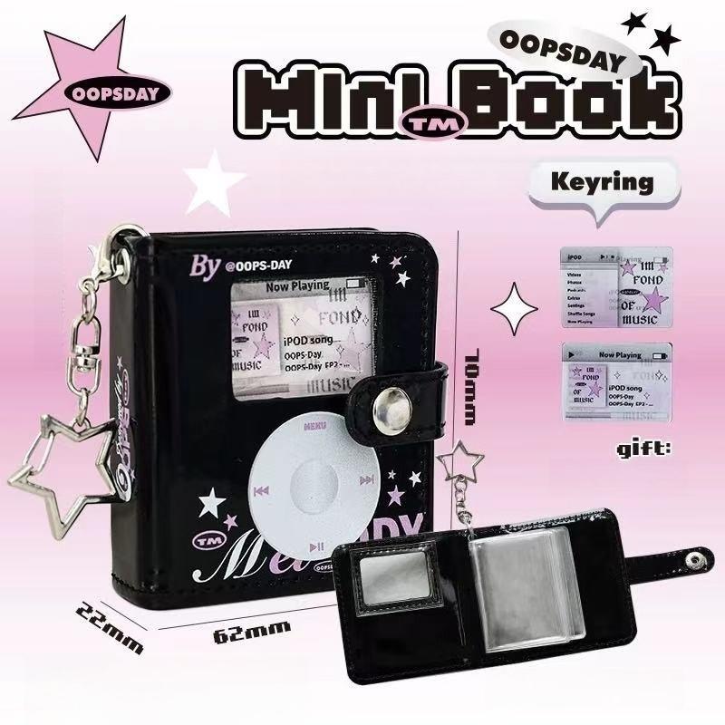 Retro Camera Mini Photo Album Stylish Laser 2 Inch Card Binder with Keychain Y2K Style Kpop Photocard Books Women Pendant 2025