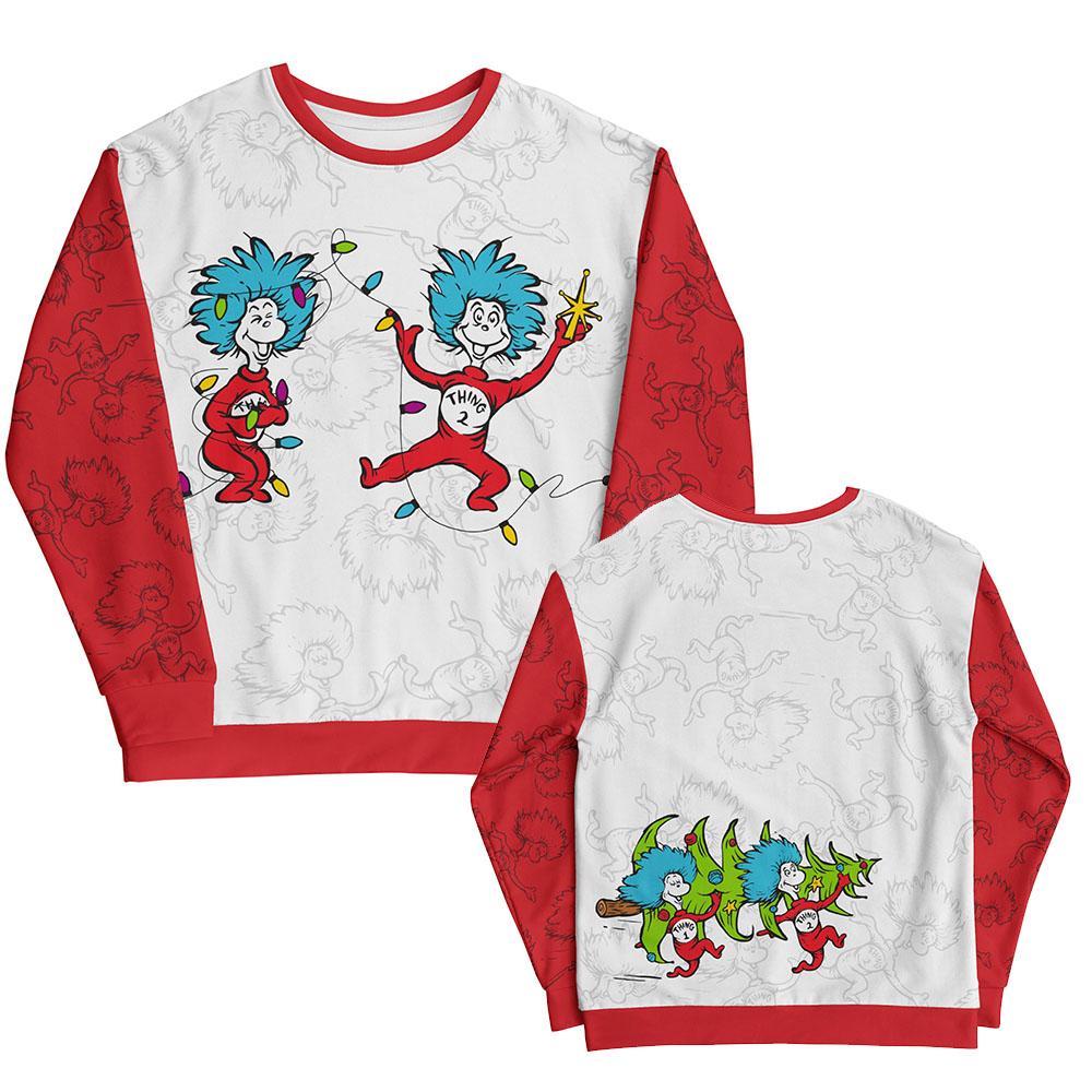 One Thing 2 Cat in The Hat Cosplay Crewneck Sweatshirts Loose Unisex Streetwear Long Sleeve 3D Printing Pullovers S