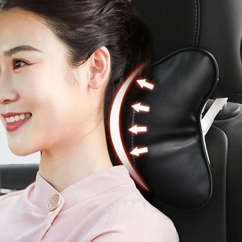Leather Car Interior Seat Headrest Neck Pillow Car Accessories For Citroen C1 C2 C3 C4 C5 C6 C8 C4L DS3 DS4 DS5 DS5LS DS6