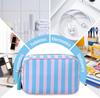 Large Striped Portable Cosmetic Bag For Women Tassel Zipper Makeup Bag Large Capacity Pouch Bags Casual Tote with Zipper Closure
