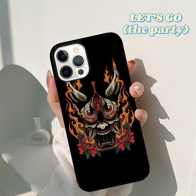 Autumu Japanese samurai oni mask Phone Case Cover for iPhone 16 15 12 mini 11 13 14 Pro Max SE 2020 Apple 6S 7 8 Plus Coque