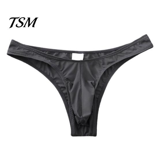 Men Thongs Briefs U Convex Breathable Elastic Transparent Ultra-soft Non-slip Low Rise Stretchy Underpants for Inner Wear