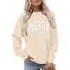 Women's Fashion Long Sleeve Christmas Printed Round Neck Loose Pullover Sweater Top