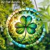 Acrylic Four-Leaf Clover Suncatcher Stained Glass Effect Window Hanging Ornament St. Patrick's Day Gifts