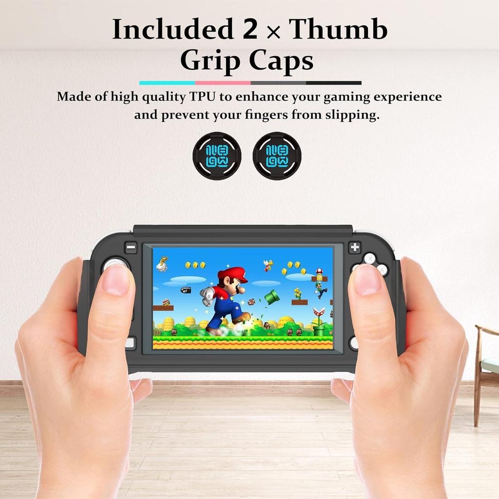 Protective Case, Full Protection Cover, TPU Shock-Absorption and Anti-Scratch for Switch Lite Skin with Bult-in Screen Protector & Thumb Grip Caps