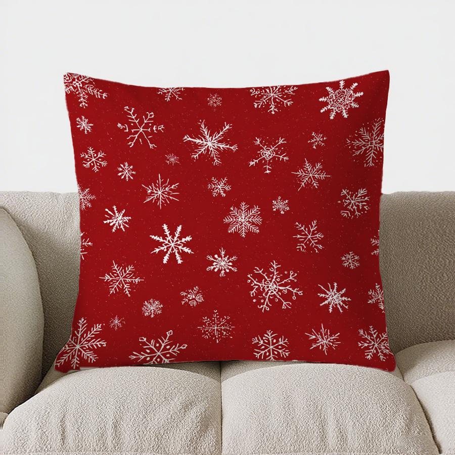 Home Decor Santa Sleigh Snow Globe Christmas Pillow Pattern Cushion Cover Suitable For Sofa Bedroom Car Pillow Cover