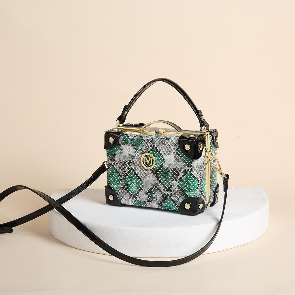 Bags Snake Pattern Trendy Bag 2025 New European and American Fashion Retro Texture Women's Handbag Shoulder Box Bag PU