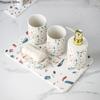 Bathroom Accessories Nordic Light Luxury Terrazzo Pattern Ceramic Lotion Bottle Algae Mud Pad Mouthwash Cup Bathroom Decoration