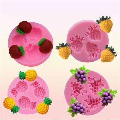 3 Hole Fruit Grapes Chocolate Party  Tools DIY Baking Fondant Silicone Mold Chocolate Sugar Art Displays T0245