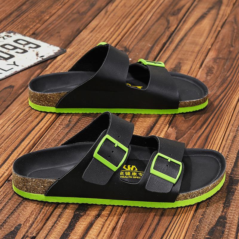 Fashion Man Leather Men Comfort Beach Slippers Men Designer Summer Comfortable Slippers Original Brand Pure Handmade High Quality Shoes